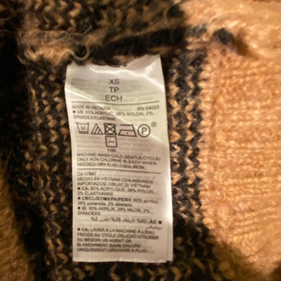 Old Navy Long Sleeve Cheetah Print Mock Neck Brown Black Sweater NWT Size XS - Picture 7 of 7